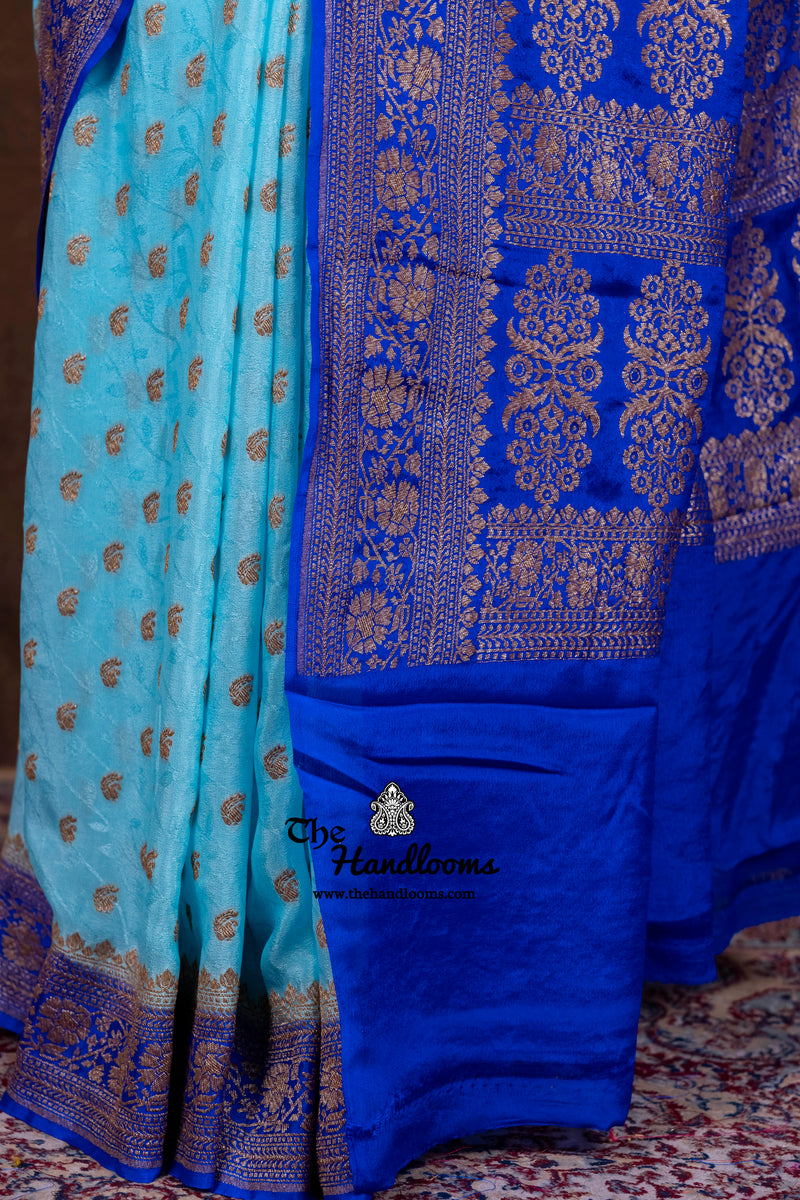 Pure Khaddi Georgette Handloom Banarasi Saree
