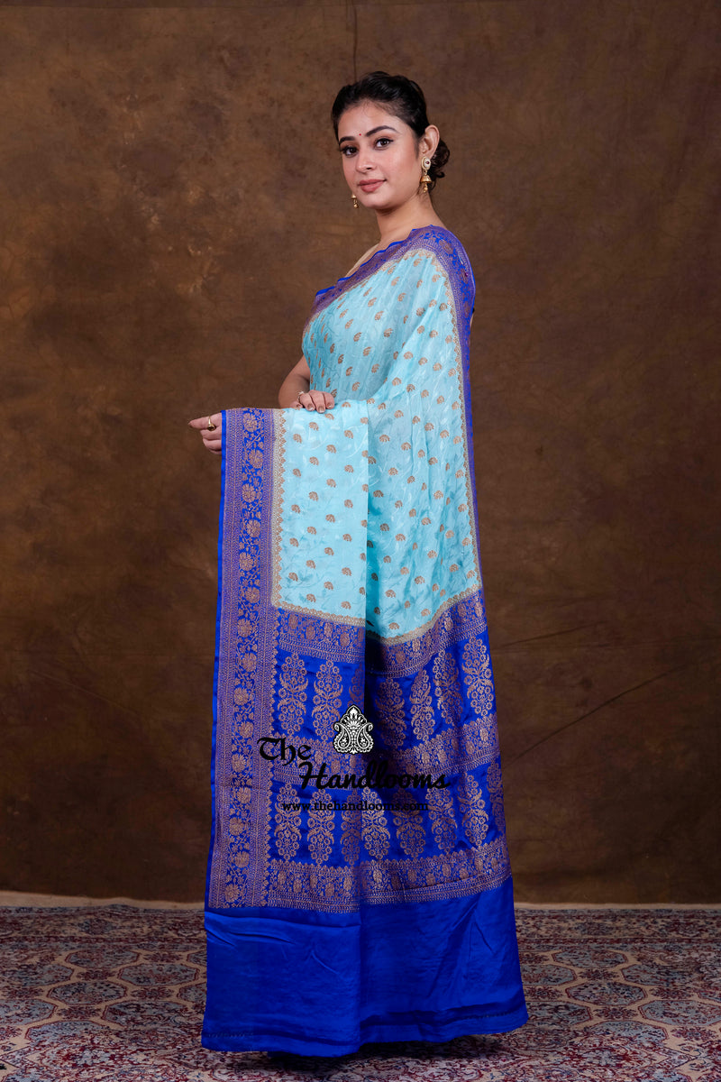 Pure Khaddi Georgette Handloom Banarasi Saree