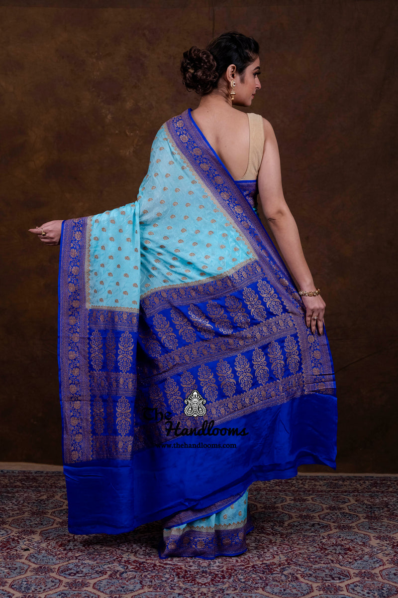 Pure Khaddi Georgette Handloom Banarasi Saree