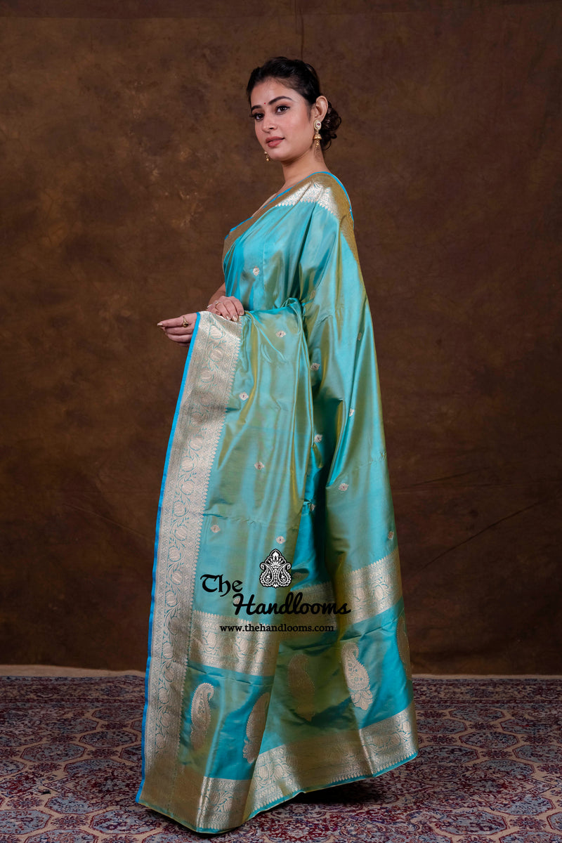 Pure Katan Silk Banarasi Handloom Saree - All Over Kadua Motifs