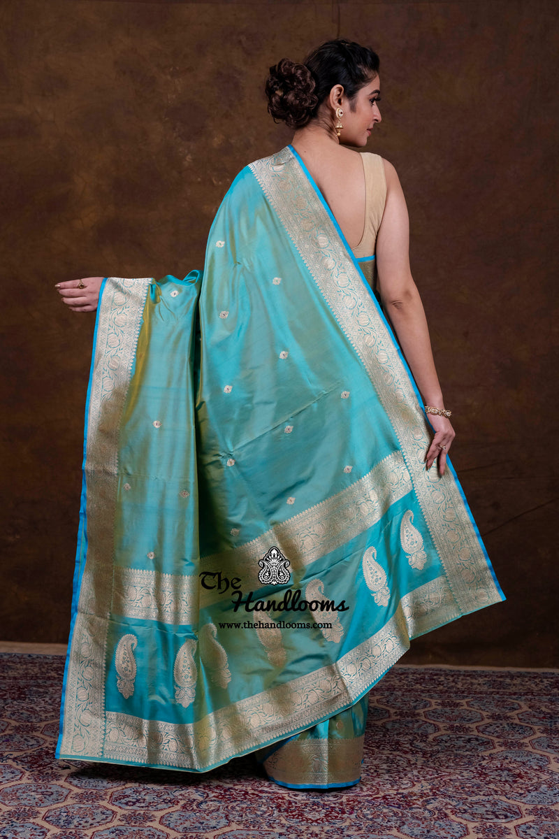 Pure Katan Silk Banarasi Handloom Saree - All Over Kadua Motifs