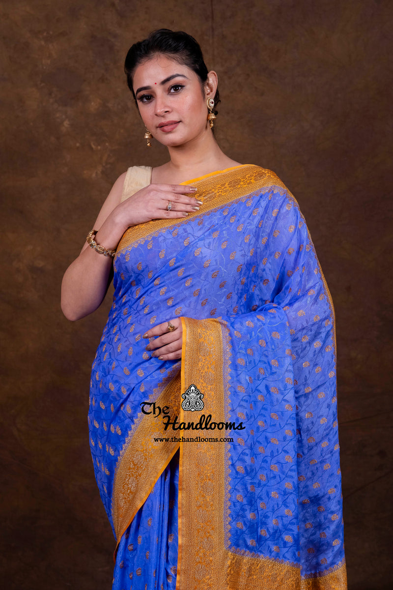 Pure Khaddi Georgette Handloom Banarasi Saree