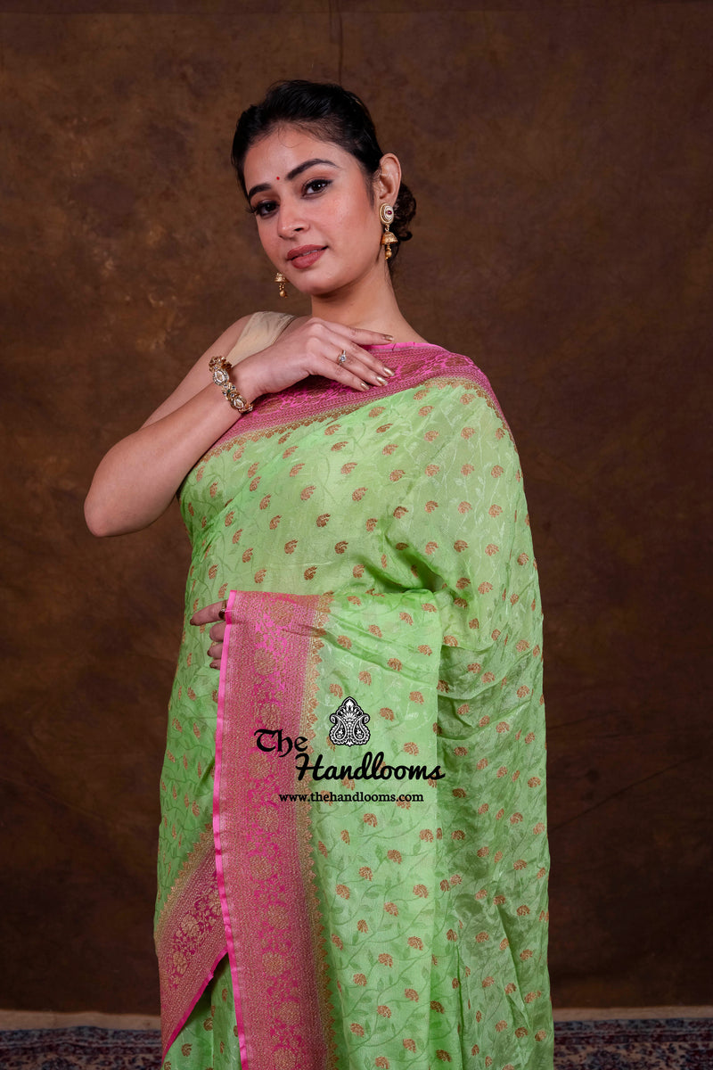 Pure Khaddi Georgette Handloom Banarasi Saree