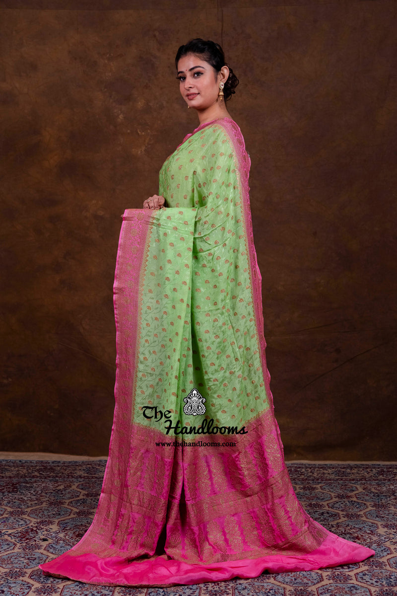 Pure Khaddi Georgette Handloom Banarasi Saree