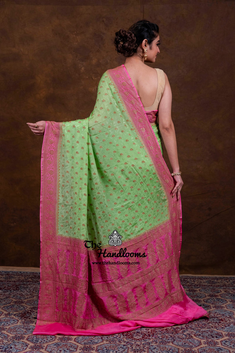 Pure Khaddi Georgette Handloom Banarasi Saree