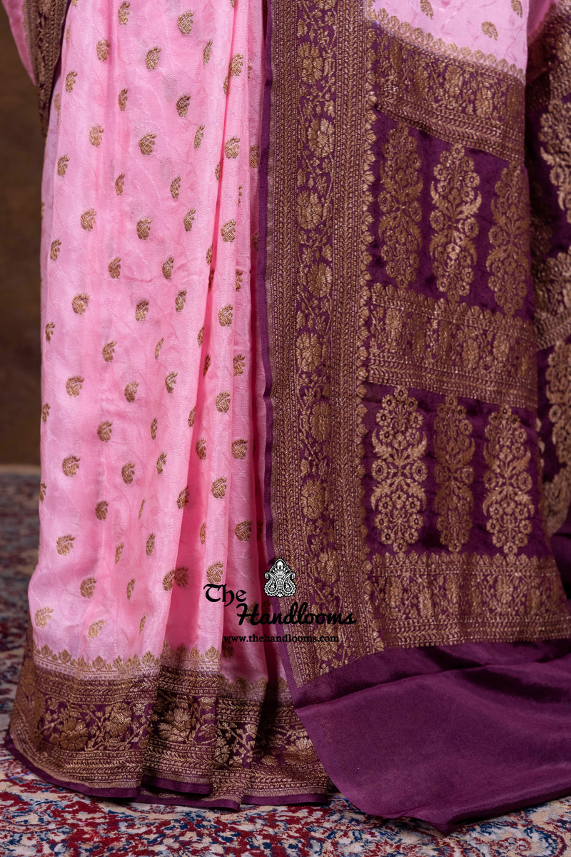 Pure Khaddi Georgette Handloom Banarasi Saree