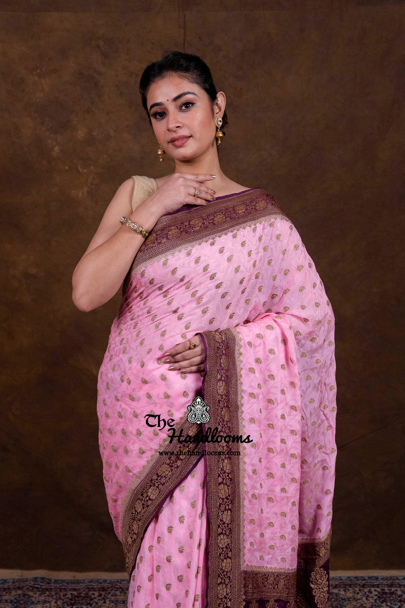 Pure Khaddi Georgette Handloom Banarasi Saree