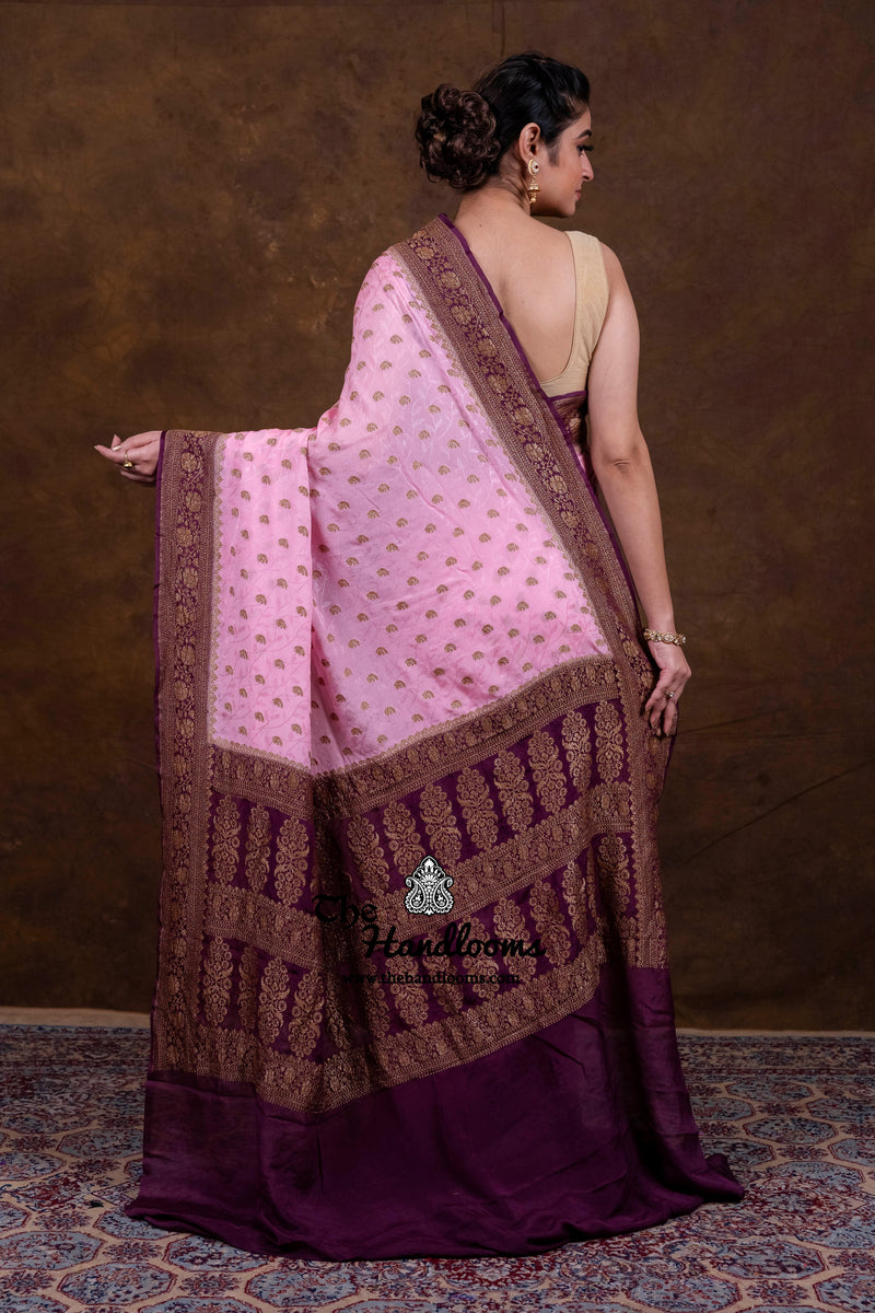 Pure Khaddi Georgette Handloom Banarasi Saree
