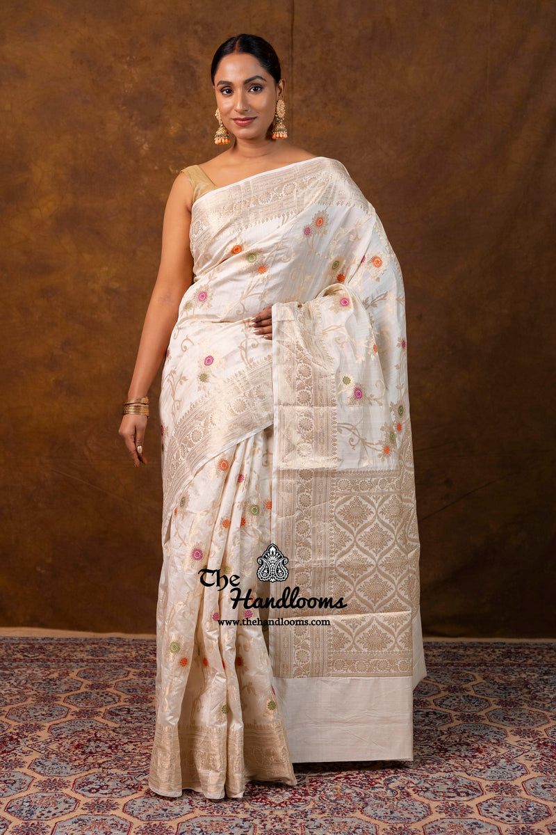 Pure Dupion Silk Banarasi Saree - Gold Zari