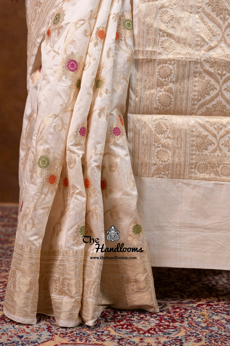 Pure Dupion Silk Banarasi Saree - Gold Zari