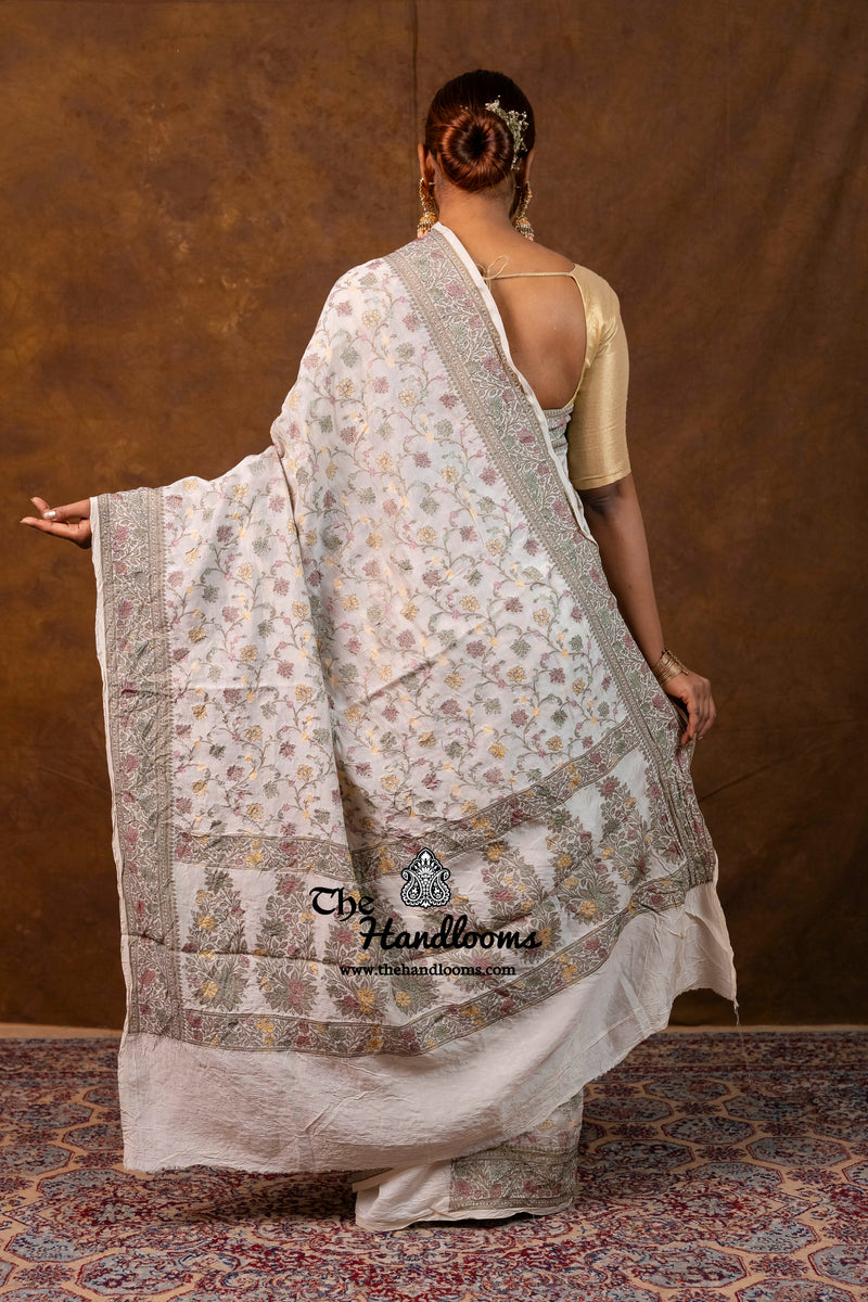 Pure Butter Crepe Handloom Banarasi Saree