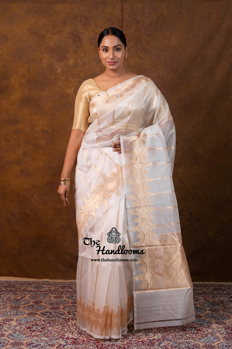 Pure Kora Handloom Banarasi Saree