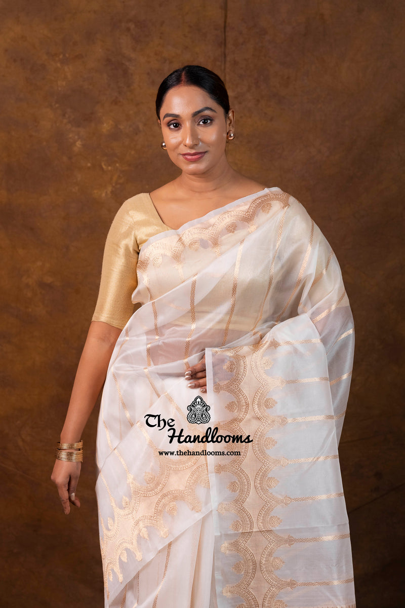 Pure Kora Handloom Banarasi Saree