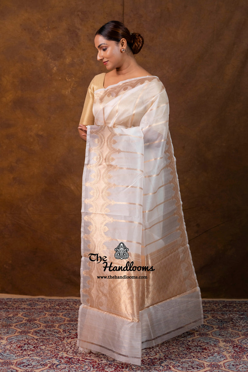 Pure Kora Handloom Banarasi Saree