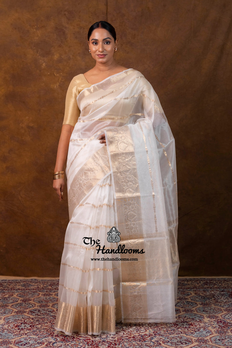 Pure Kora Silk Handloom Banarasi Saree