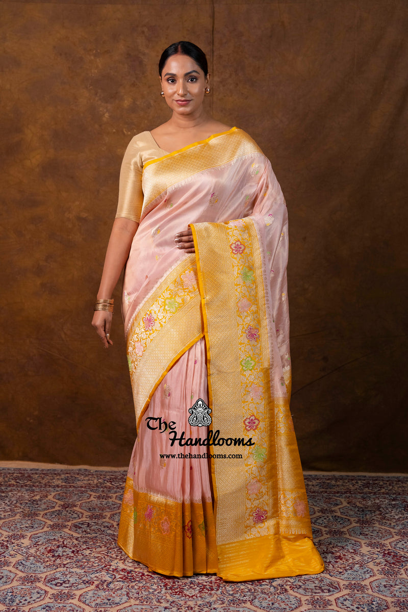 Pure Katan Silk Banarasi Handloom Saree - All Over Kadua Boota