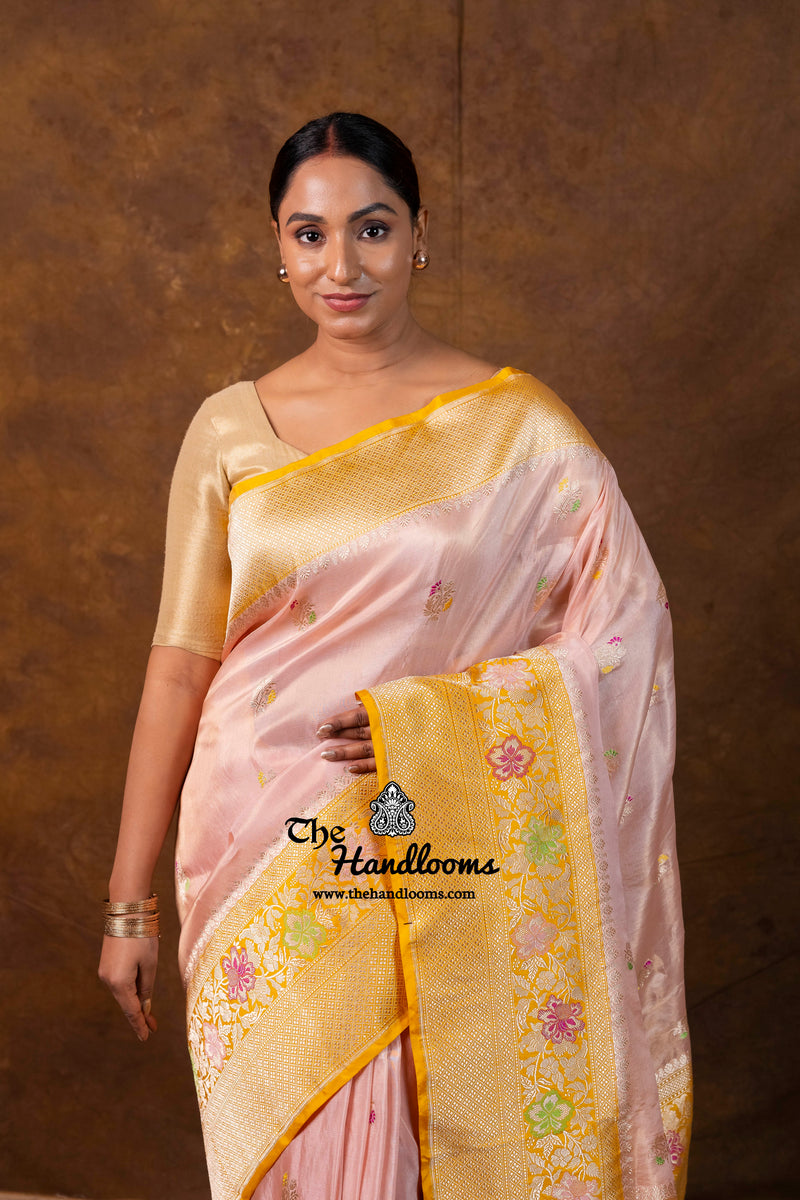 Pure Katan Silk Banarasi Handloom Saree - All Over Kadua Boota