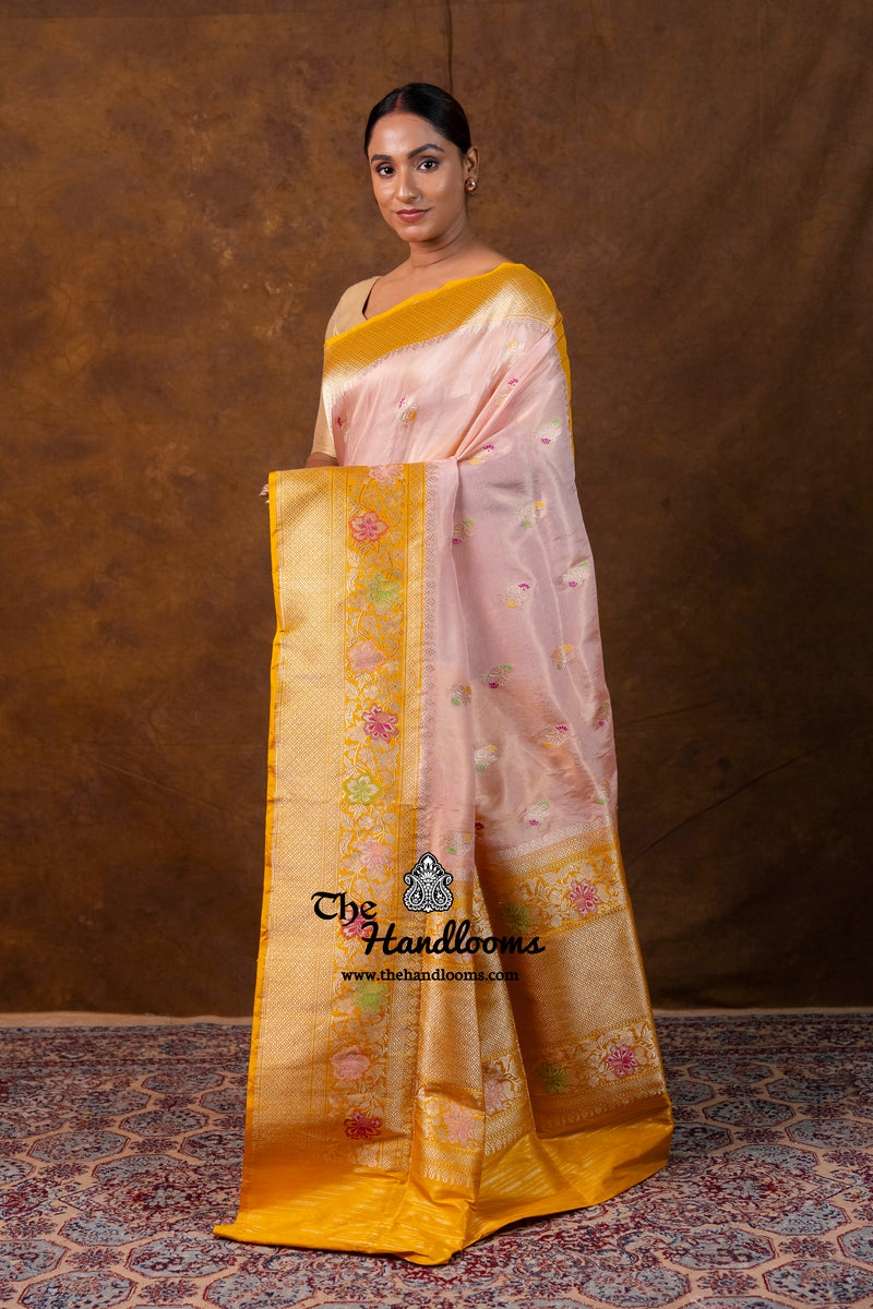 Pure Katan Silk Banarasi Handloom Saree - All Over Kadua Boota