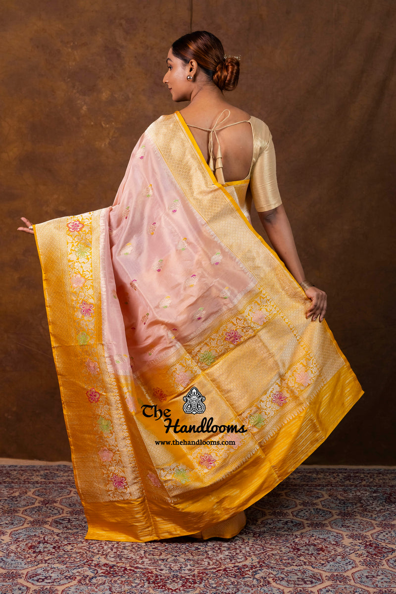 Pure Katan Silk Banarasi Handloom Saree - All Over Kadua Boota