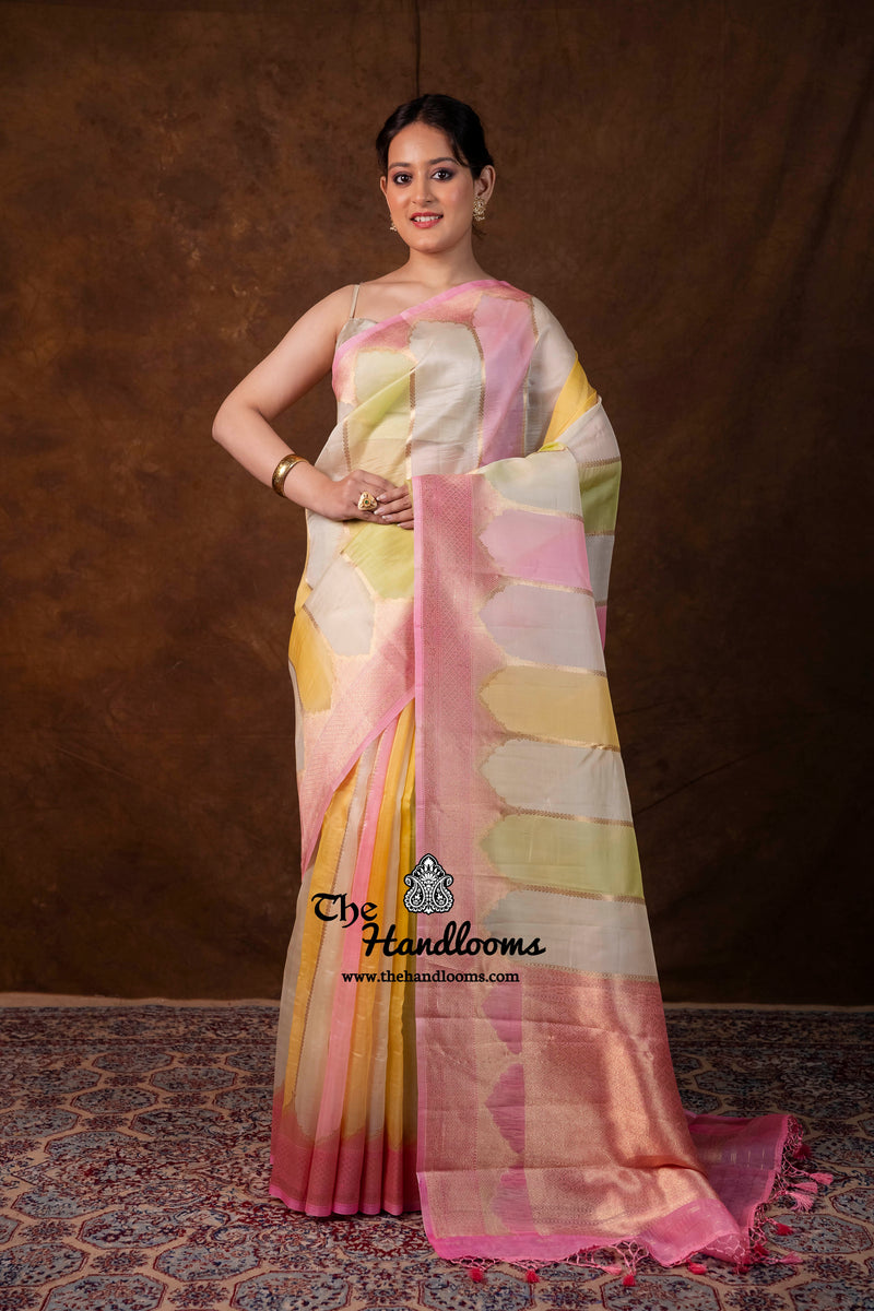 Pure Kora Silk Handloom Banarasi Saree - Rangkart