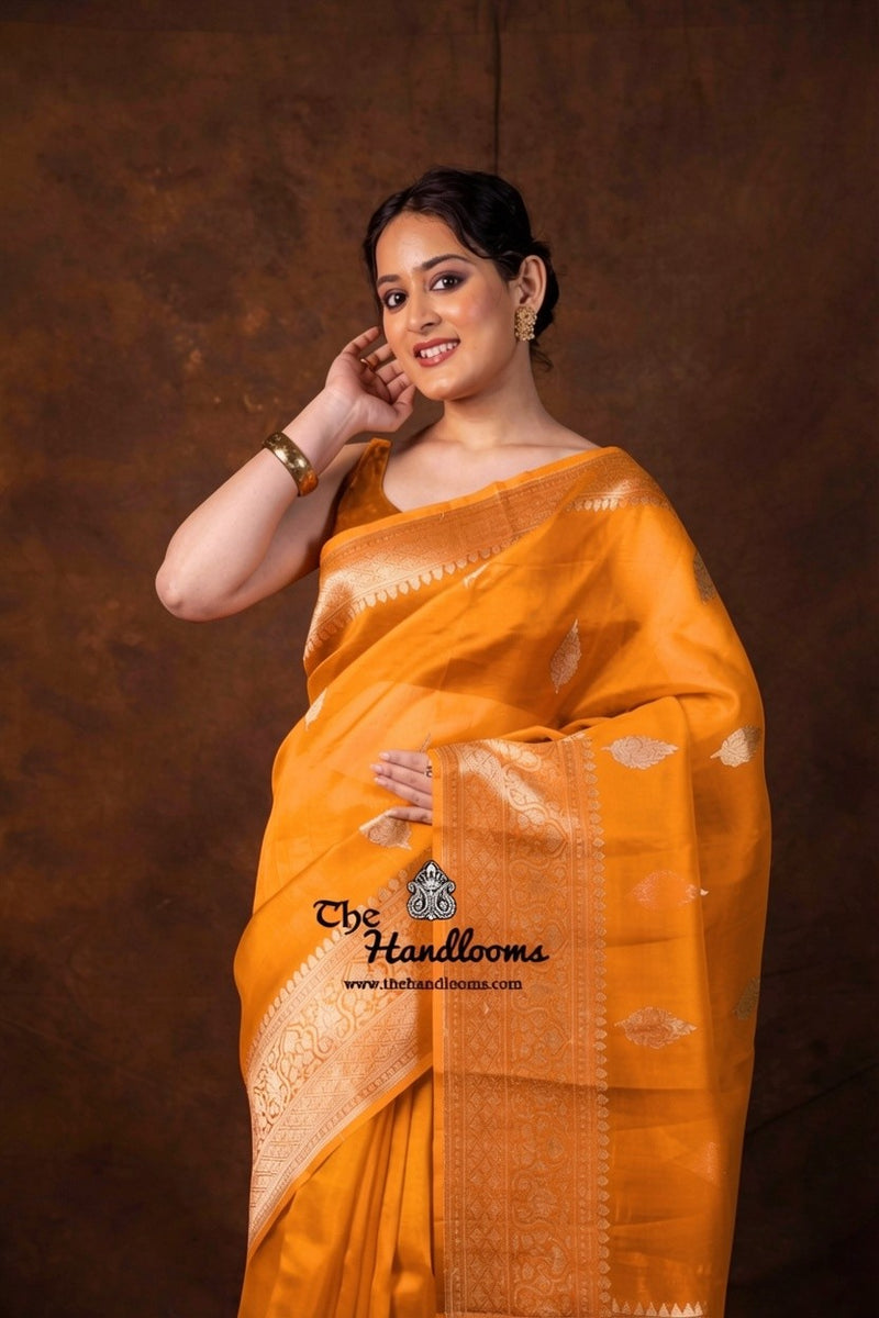 Red Pure Kora Handloom Banarasi Saree - Sona Roopa Alfi Kadua Boota - The Handlooms