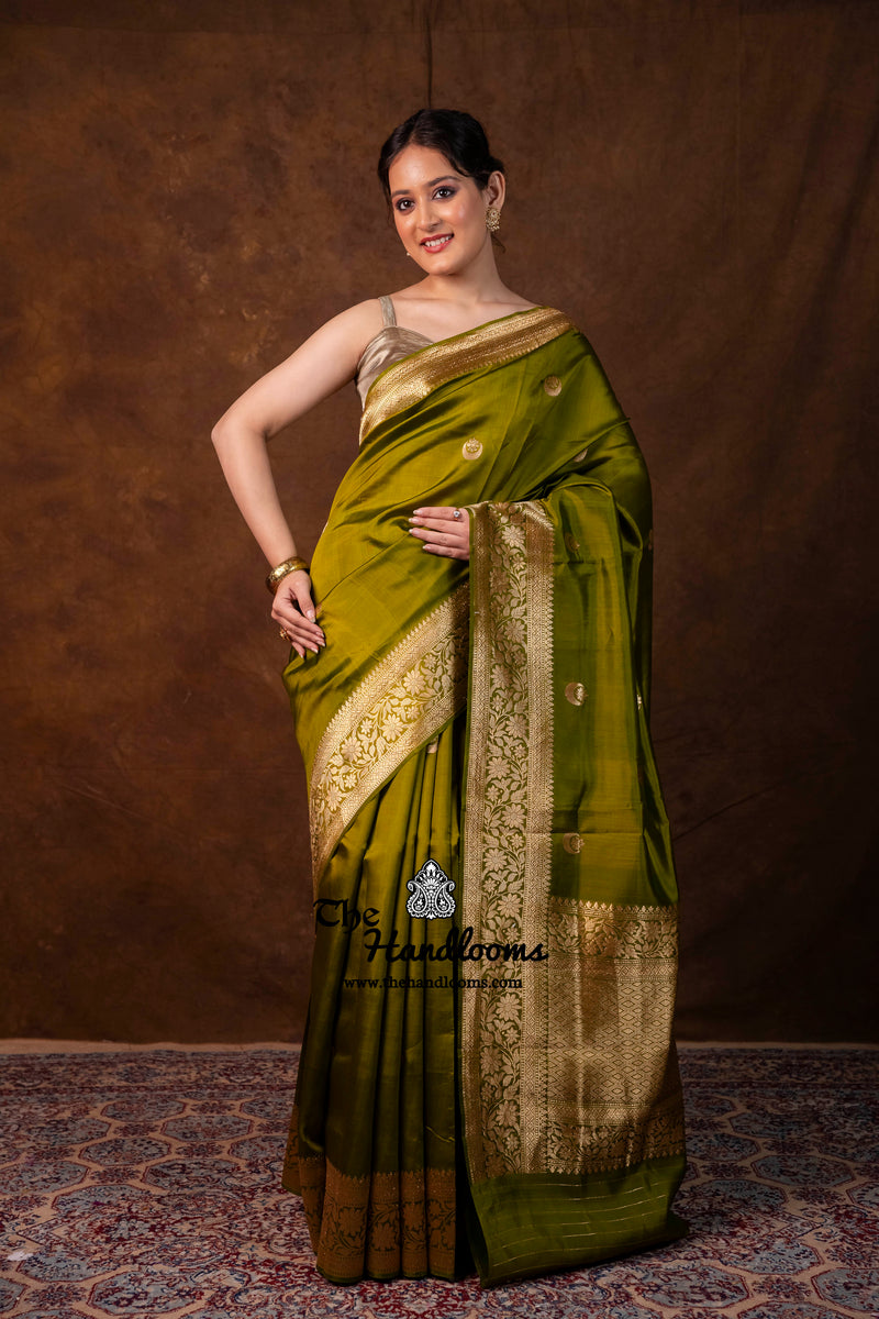 Pure Katan Silk Banarasi Handloom Saree - All Over Kadua Motifs