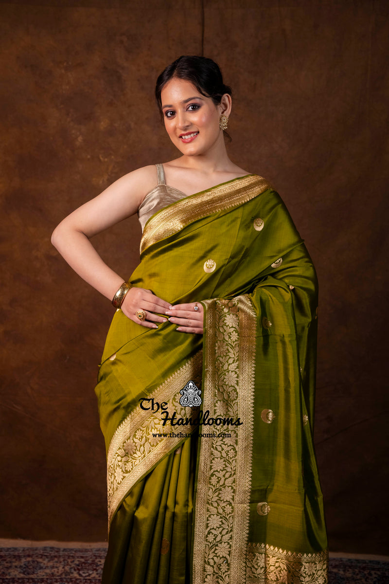 Pure Katan Silk Banarasi Handloom Saree - All Over Kadua Motifs
