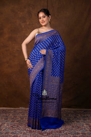 Pure Khaddi Georgette Handloom Banarasi Saree - Antique Zari - The Handlooms