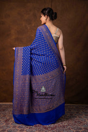 Pure Khaddi Georgette Handloom Banarasi Saree - Antique Zari - The Handlooms