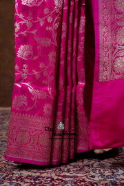 Pure Katan Silk Banarasi Handloom Saree - All Over Jaal Work - The Handlooms