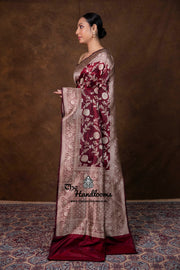 Pure Katan Silk Banarasi Handloom Saree - All Over Jaal Work - The Handlooms
