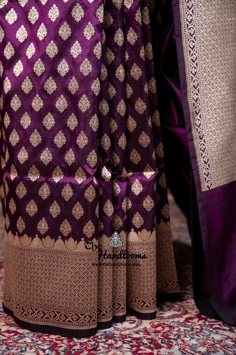 Pure Katan Silk Banarasi Handloom Saree - All Over Jaal Work