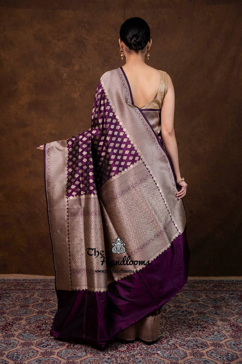 Pure Katan Silk Banarasi Handloom Saree - All Over Jaal Work