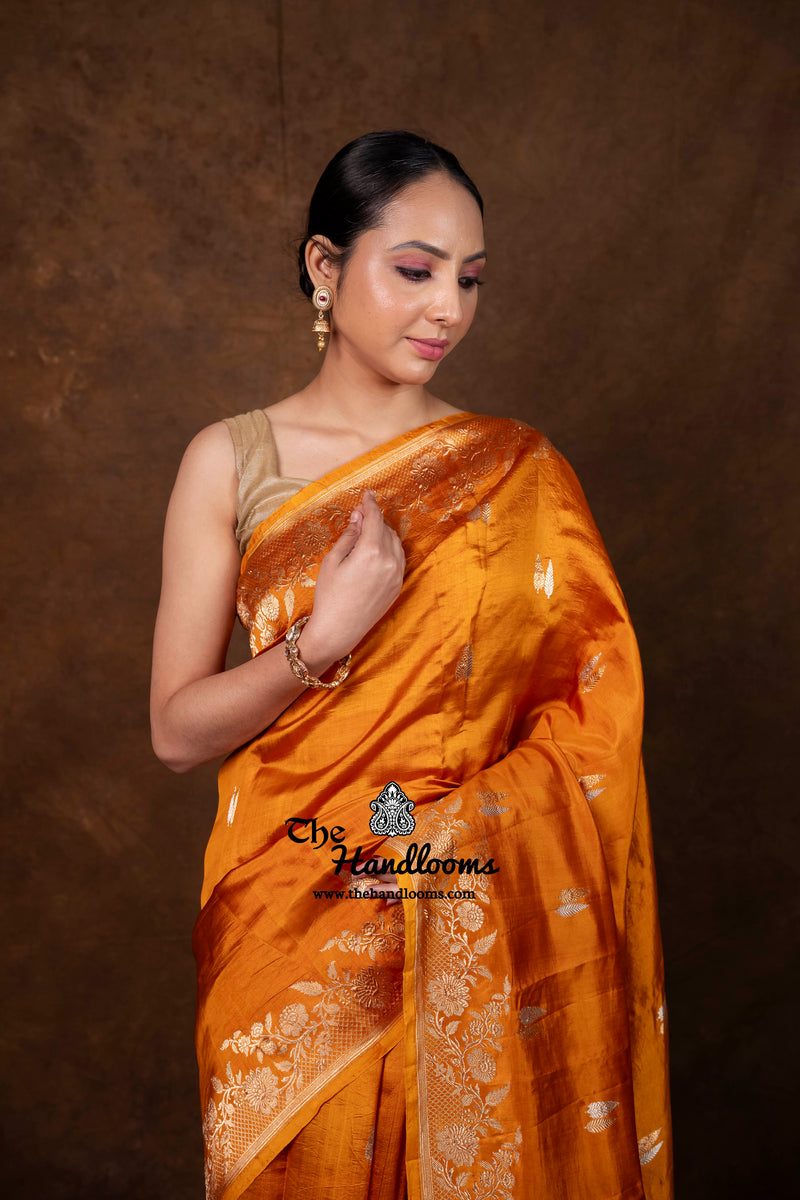 Pure Katan Silk Banarasi Handloom Saree - All Over Kadua Motifs