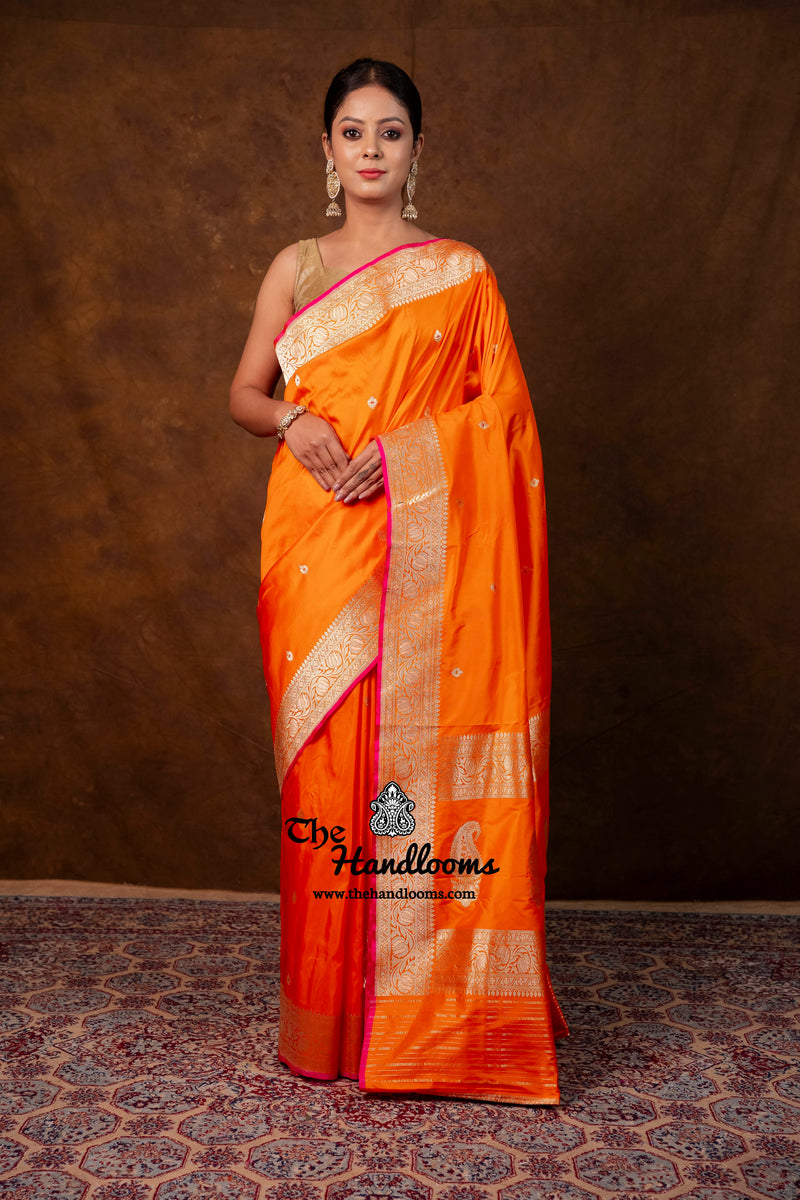 Pure Katan Silk Banarasi Handloom Saree - All Over Kadua Motifs