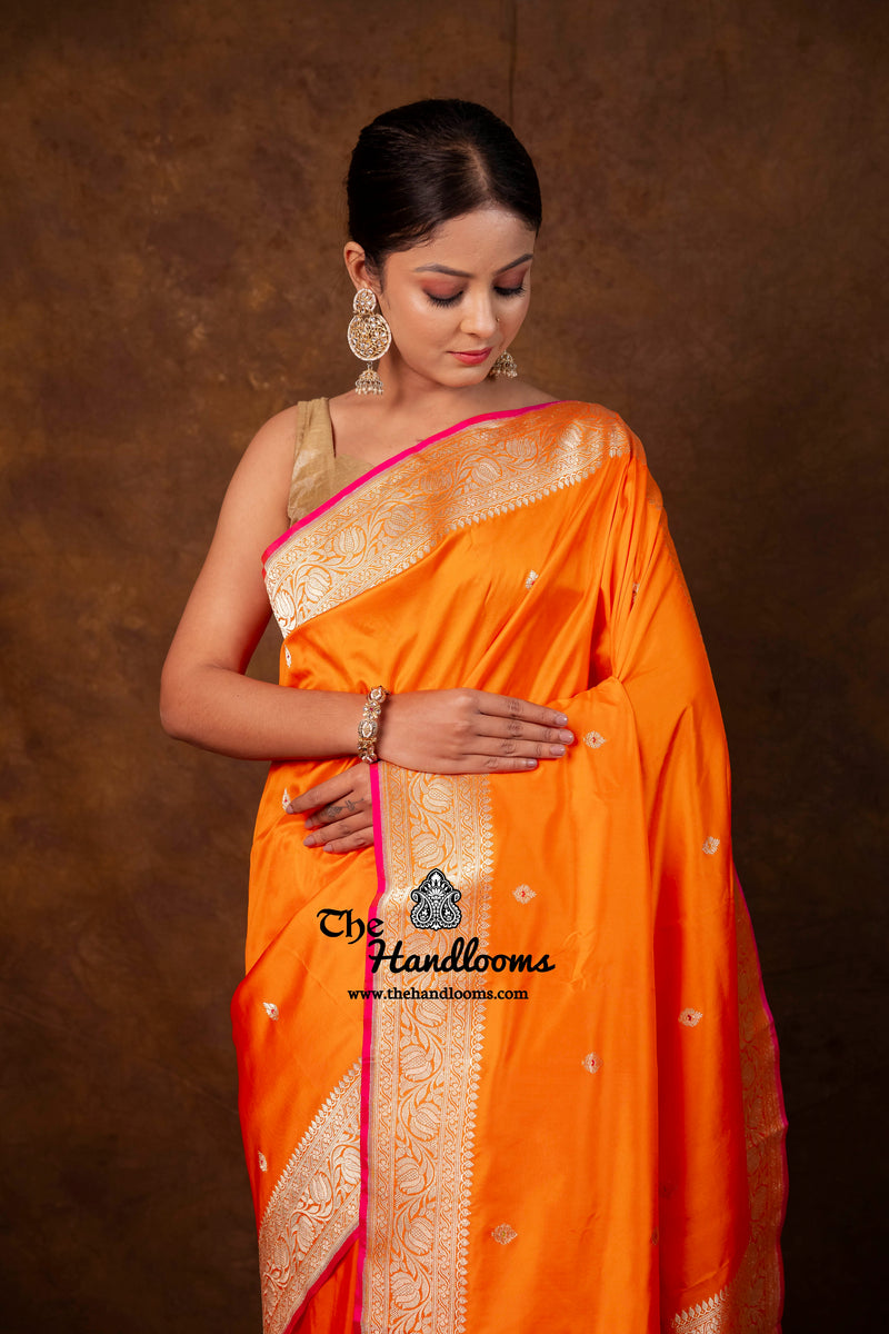 Pure Katan Silk Banarasi Handloom Saree - All Over Kadua Motifs