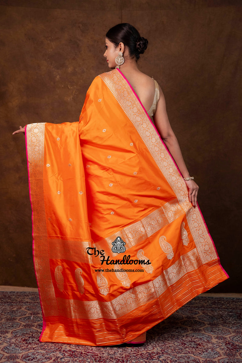 Pure Katan Silk Banarasi Handloom Saree - All Over Kadua Motifs