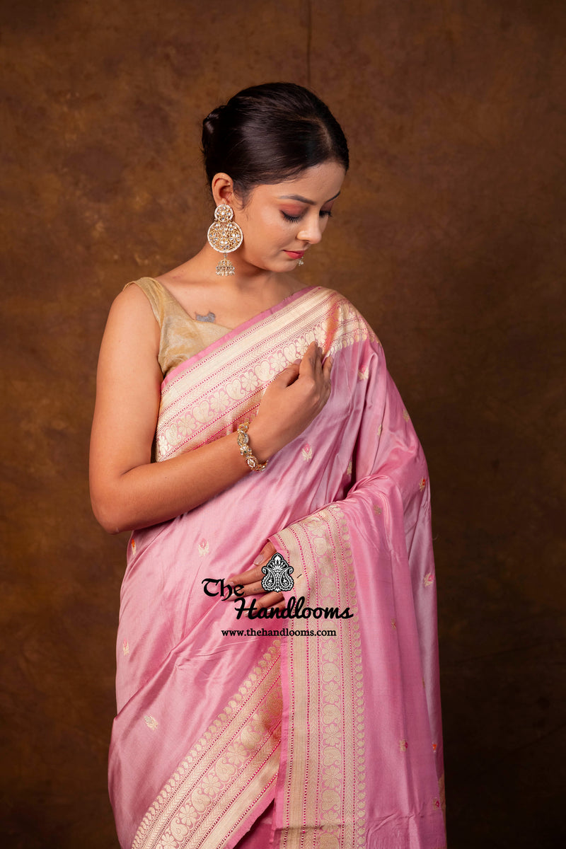 Pure Katan Silk Banarasi Handloom Saree - All Over Kadua Motifs