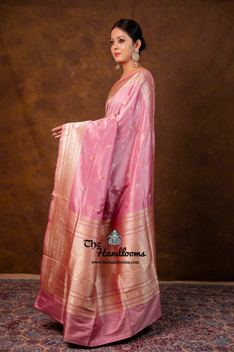 Pure Katan Silk Banarasi Handloom Saree - All Over Kadua Motifs