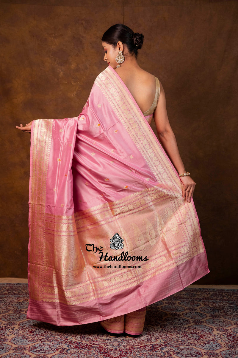 Pure Katan Silk Banarasi Handloom Saree - All Over Kadua Motifs