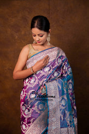 Pure Katan Silk Banarasi Handloom Saree - All Over Sona Roopa Jaal Work - The Handlooms