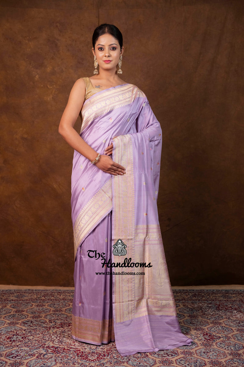 Pure Katan Silk Banarasi Handloom Saree - All Over Kadua Motifs