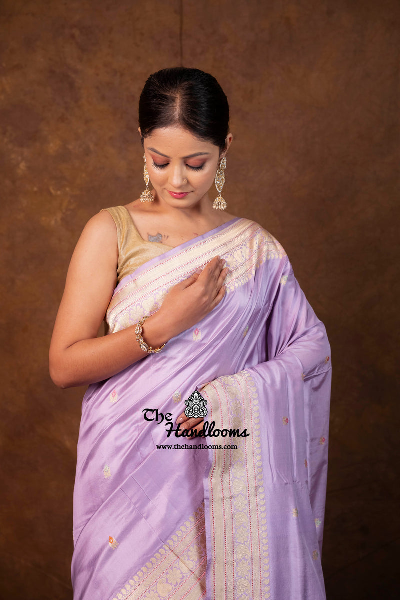 Pure Katan Silk Banarasi Handloom Saree - All Over Kadua Motifs