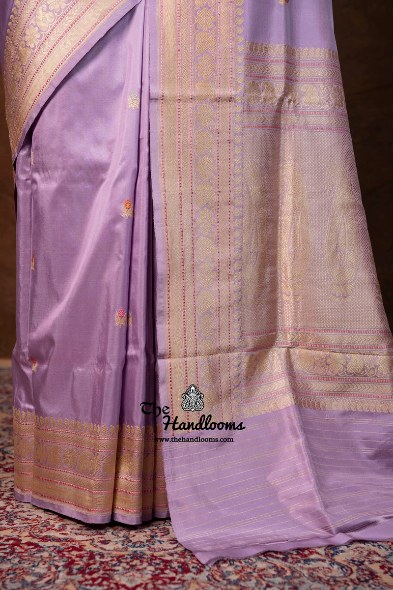 Pure Katan Silk Banarasi Handloom Saree - All Over Kadua Motifs