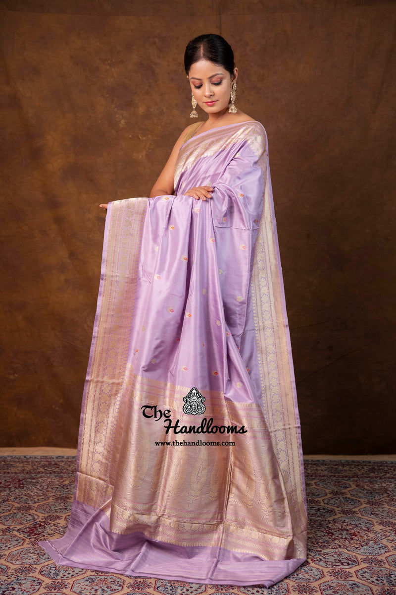 Pure Katan Silk Banarasi Handloom Saree - All Over Kadua Motifs