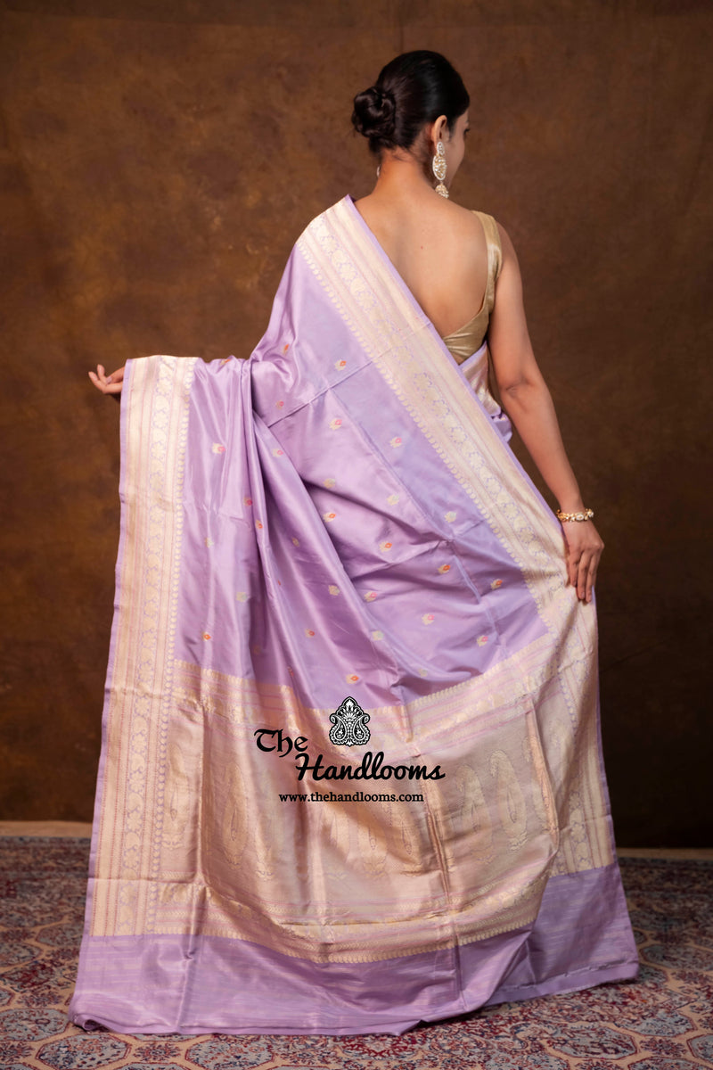 Pure Katan Silk Banarasi Handloom Saree - All Over Kadua Motifs