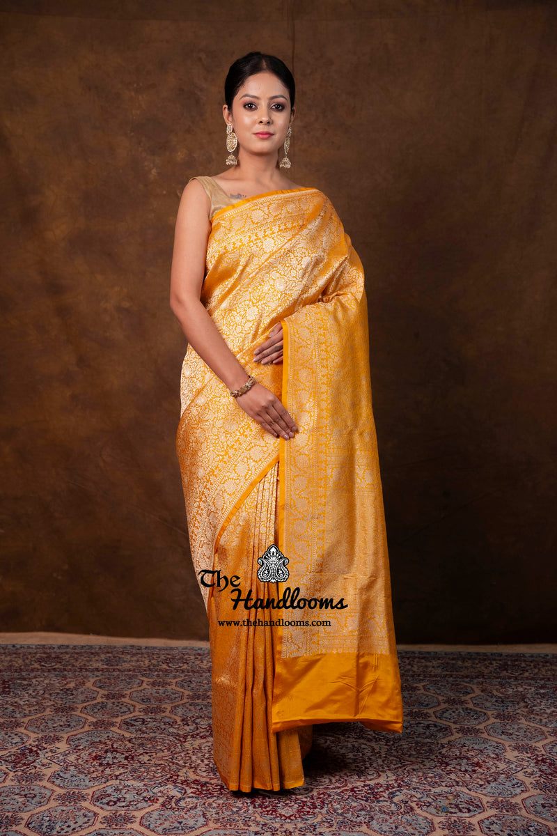 Pure Katan Silk Banarasi Handloom Saree - Tanchui Brocade