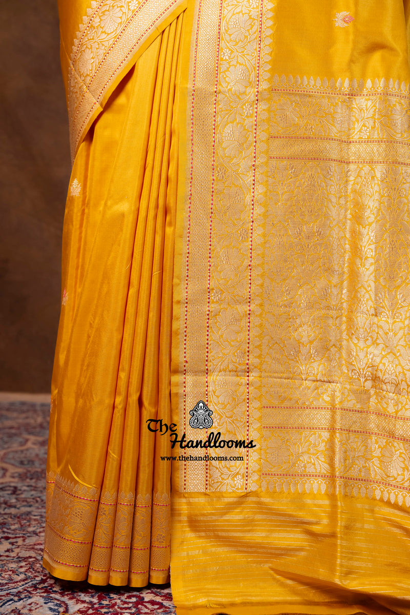 Pure Katan Silk Banarasi Handloom Saree - All Over Kadua Motifs
