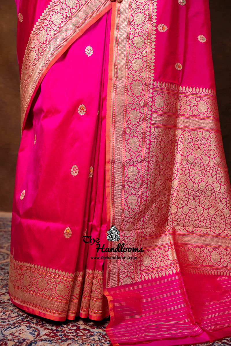 Pure Katan Silk Banarasi Handloom Saree - All Over Kadua Motifs