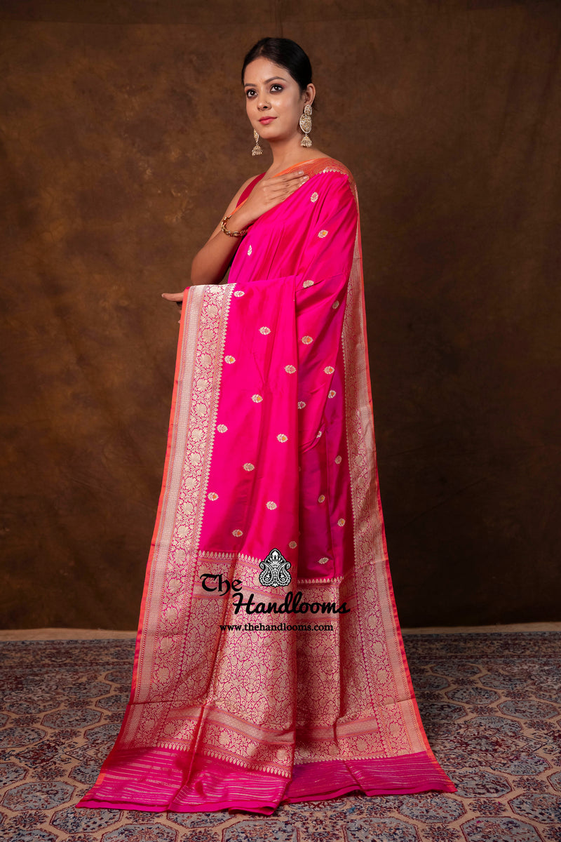 Pure Katan Silk Banarasi Handloom Saree - All Over Kadua Motifs
